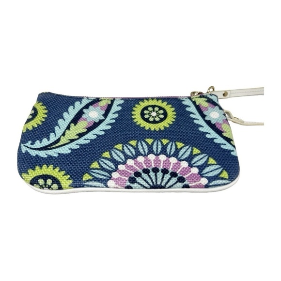 Spartina Daufuskie Island Wristlet Clutch Flower Plaid Linen And Leather - Picture 8 of 9